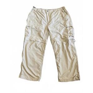 REI Men's High Rise Beige Convertible Cargo Pants Zip Off Legs - Size XXXL 42x30